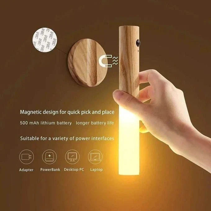Veilleuse Murale LED Magnétique Sans Fil - مصباح ذكي بحساس الحركة  متعدد الإستعمالات