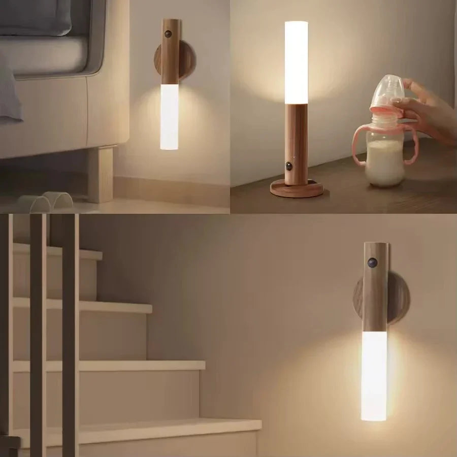 Veilleuse Murale LED Magnétique Sans Fil - مصباح ذكي بحساس الحركة  متعدد الإستعمالات